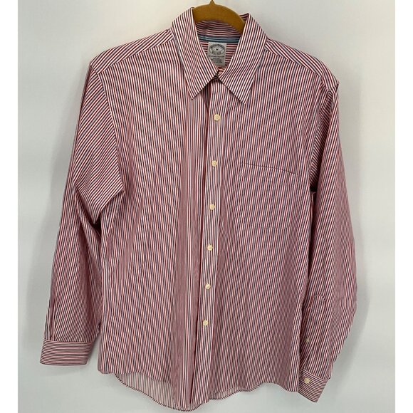 Brooks Brothers‎ Men's Red & White Striped The Original Polo Shirt Supima Cotton - Picture 3 of 6